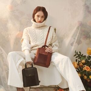 Hiems Cor Backpack Purse, Leather, Made In Korea